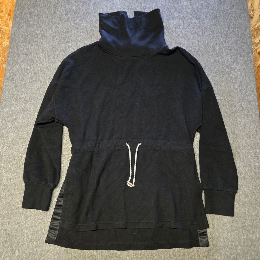 Varley Double Soft Freya Sweatshirt Womens Large Black Cowl Neck Cinch Tunic